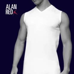 ALAN RED singlets Minto (2-pack), V-hals, wit