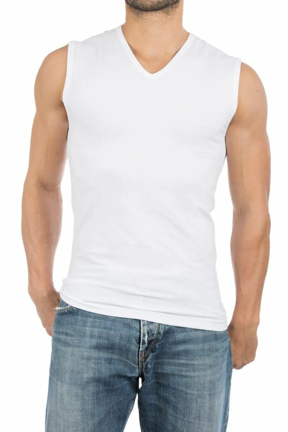 ALAN RED singlets Occident (2-pack), V-hals stretch, wit