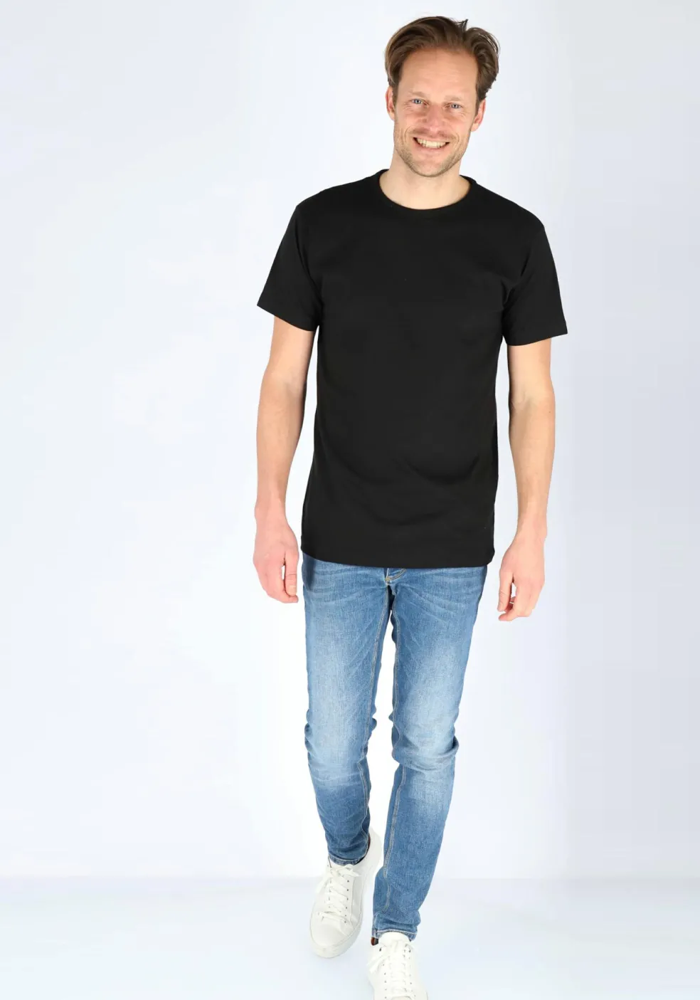 ALAN RED T-shirt Derby (2-pack), O-hals, zwart