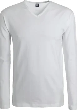 ALAN RED T-shirt Oslo (1-pack), V-hals lange mouw stretch, wit