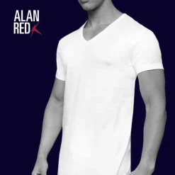 ALAN RED T-shirts Dean (2-pack), diepe V-hals, wit
