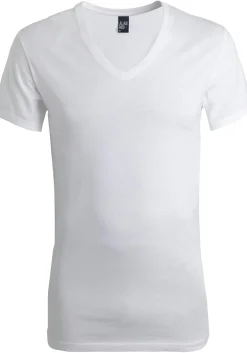 ALAN RED T-shirts Dean (2-pack), diepe V-hals, wit