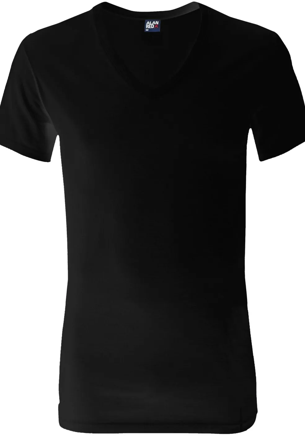 ALAN RED T-shirts Dean (2-pack), diepe V-hals, zwart