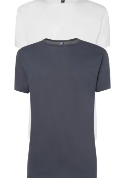 ALAN RED T-shirts Derby (2-pack), O-hals, wit en antraciet grijs
