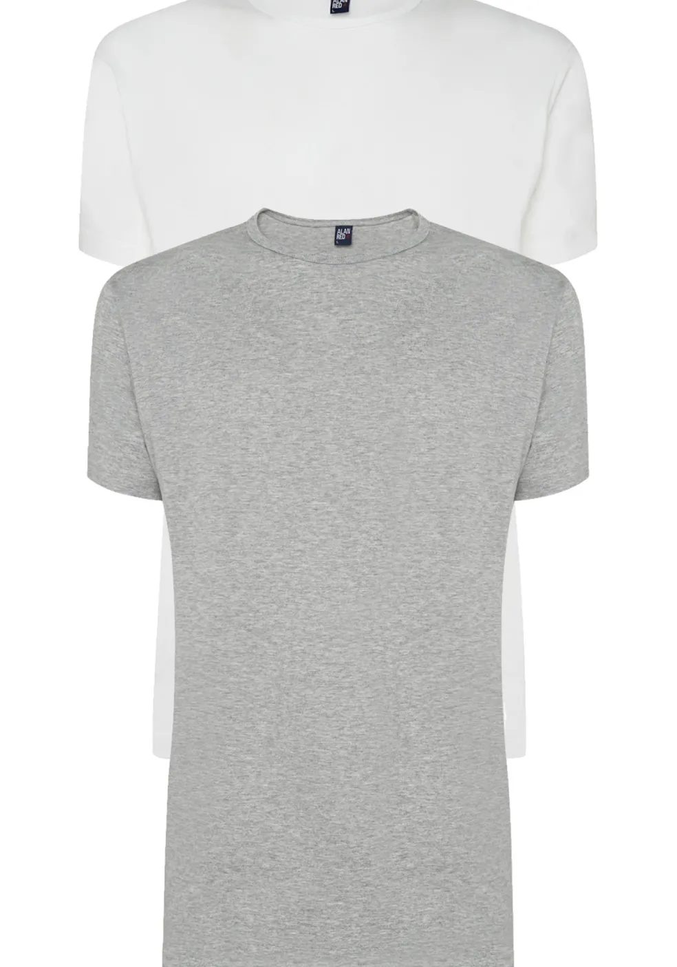 ALAN RED T-shirts Derby (2-pack), O-hals, wit en grijs melange