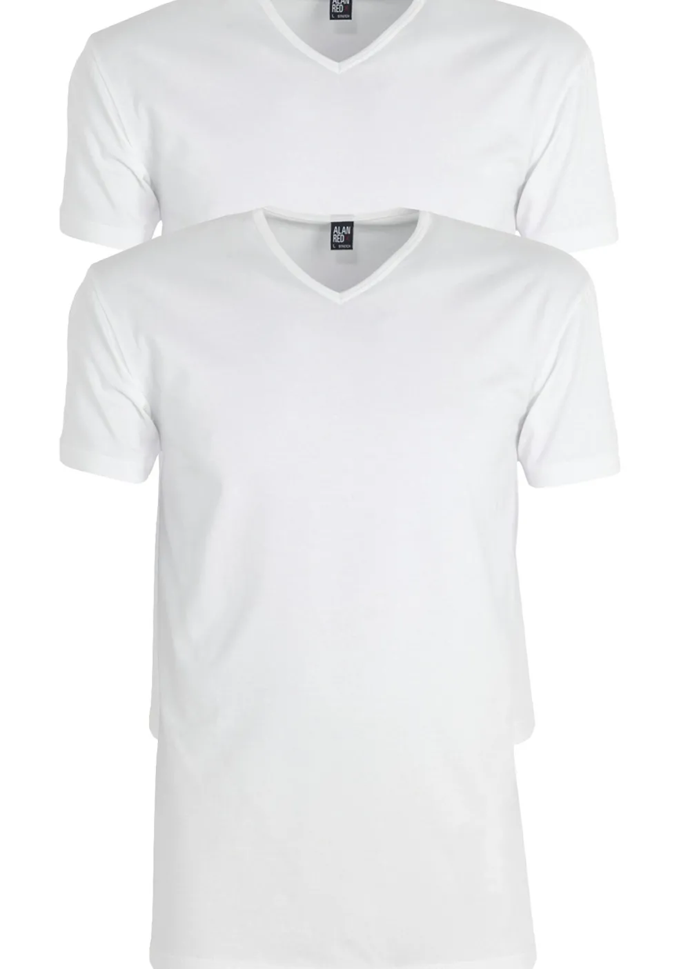 ALAN RED T-shirts Oklahoma extra lang (2-pack), V-hals stretch, wit