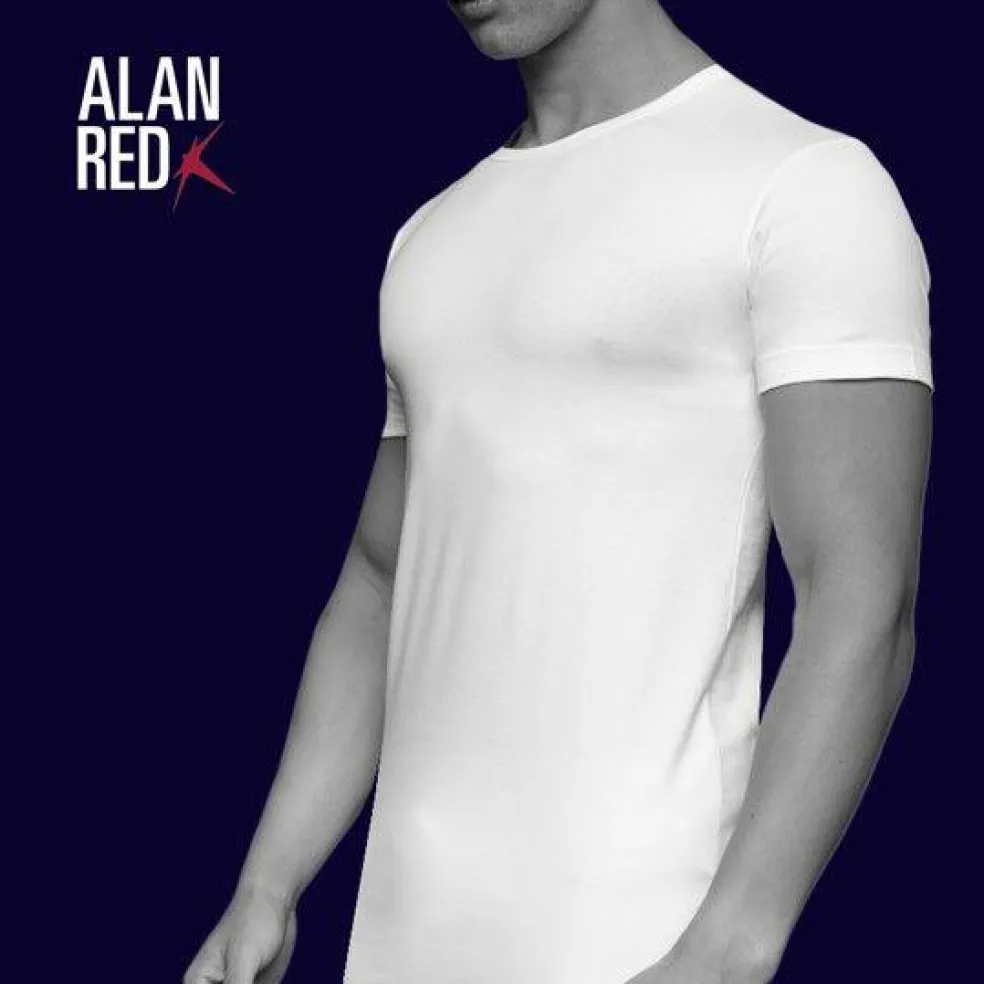 ALAN RED T-shirts Ottawa (2-pack), O-hals stretch, wit