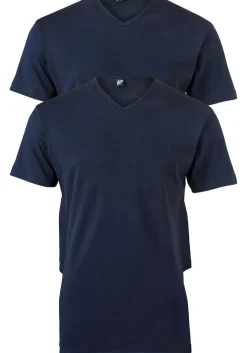 ALAN RED T-shirts Vermont extra lang (2-pack), V-hals, donker blauw
