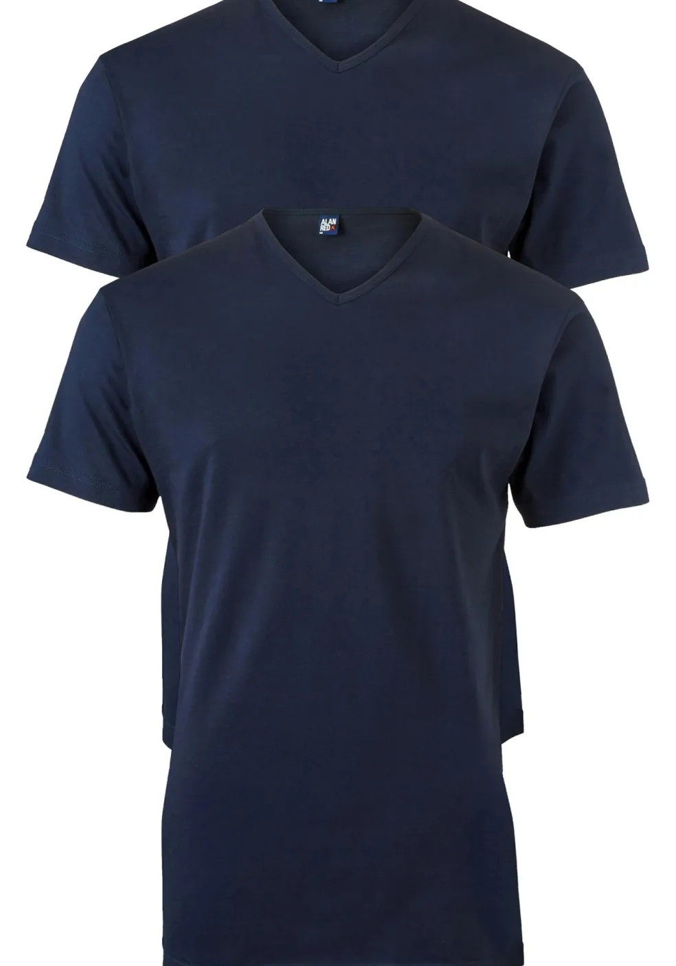 ALAN RED T-shirts Vermont extra lang (2-pack), V-hals, donker blauw