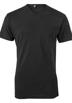 ALAN RED T-shirts Vermont extra lang (2-pack), V-hals, zwart