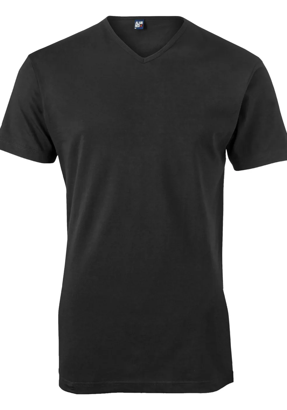 ALAN RED T-shirts Vermont extra lang (2-pack), V-hals, zwart