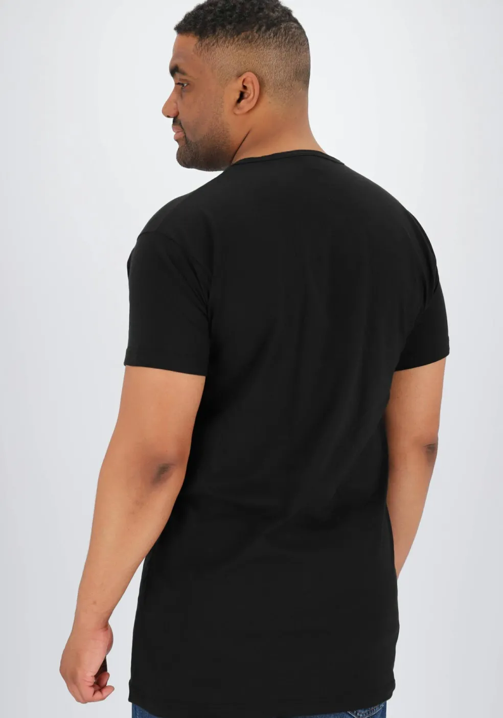 ALAN RED T-shirts Vermont extra lang (2-pack), V-hals, zwart