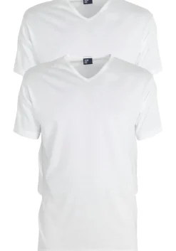 ALAN RED T-shirts Vermont extra lang (2-pack), V-hals, wit