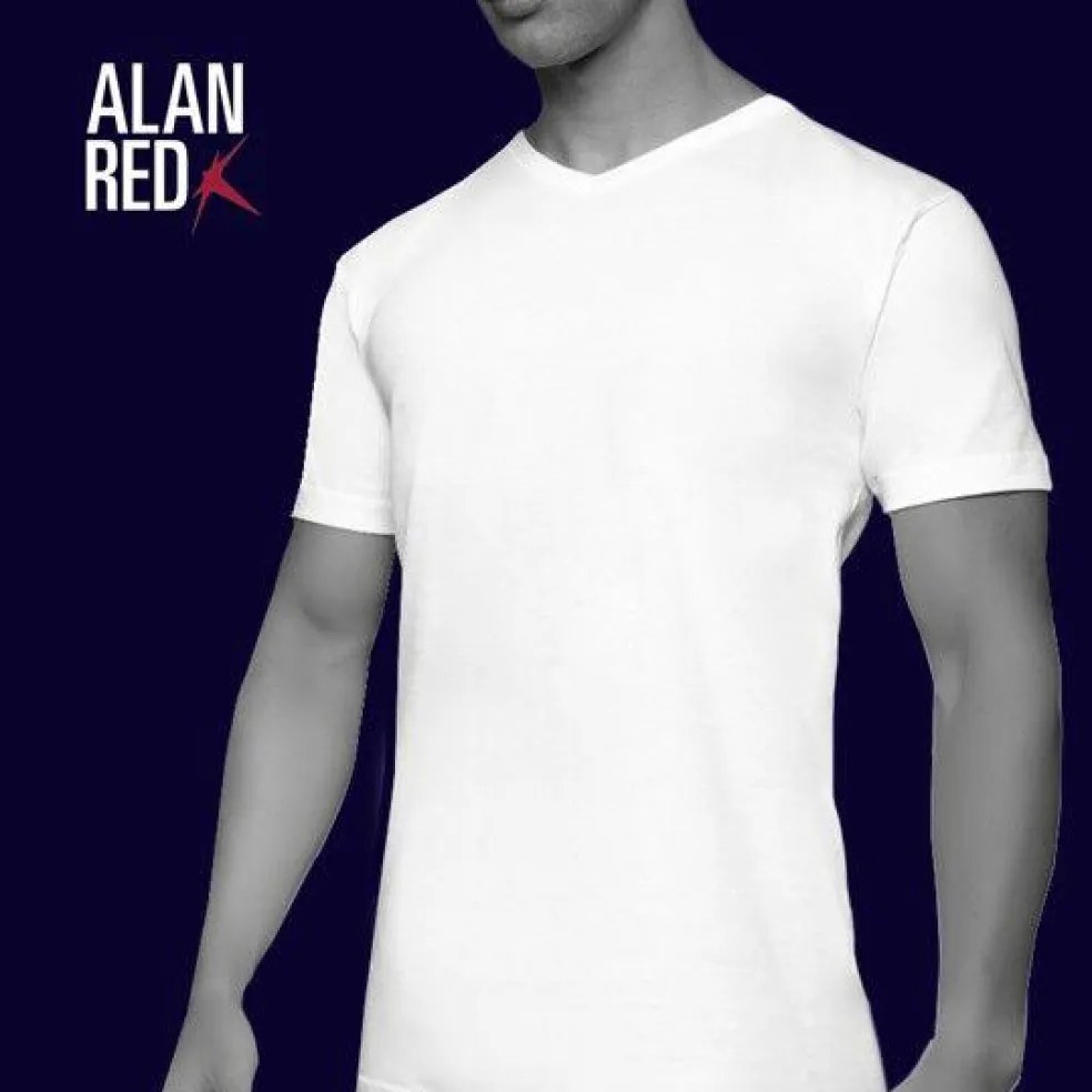 ALAN RED T-shirts West Virginia (2-pack), V-hals, donker blauw