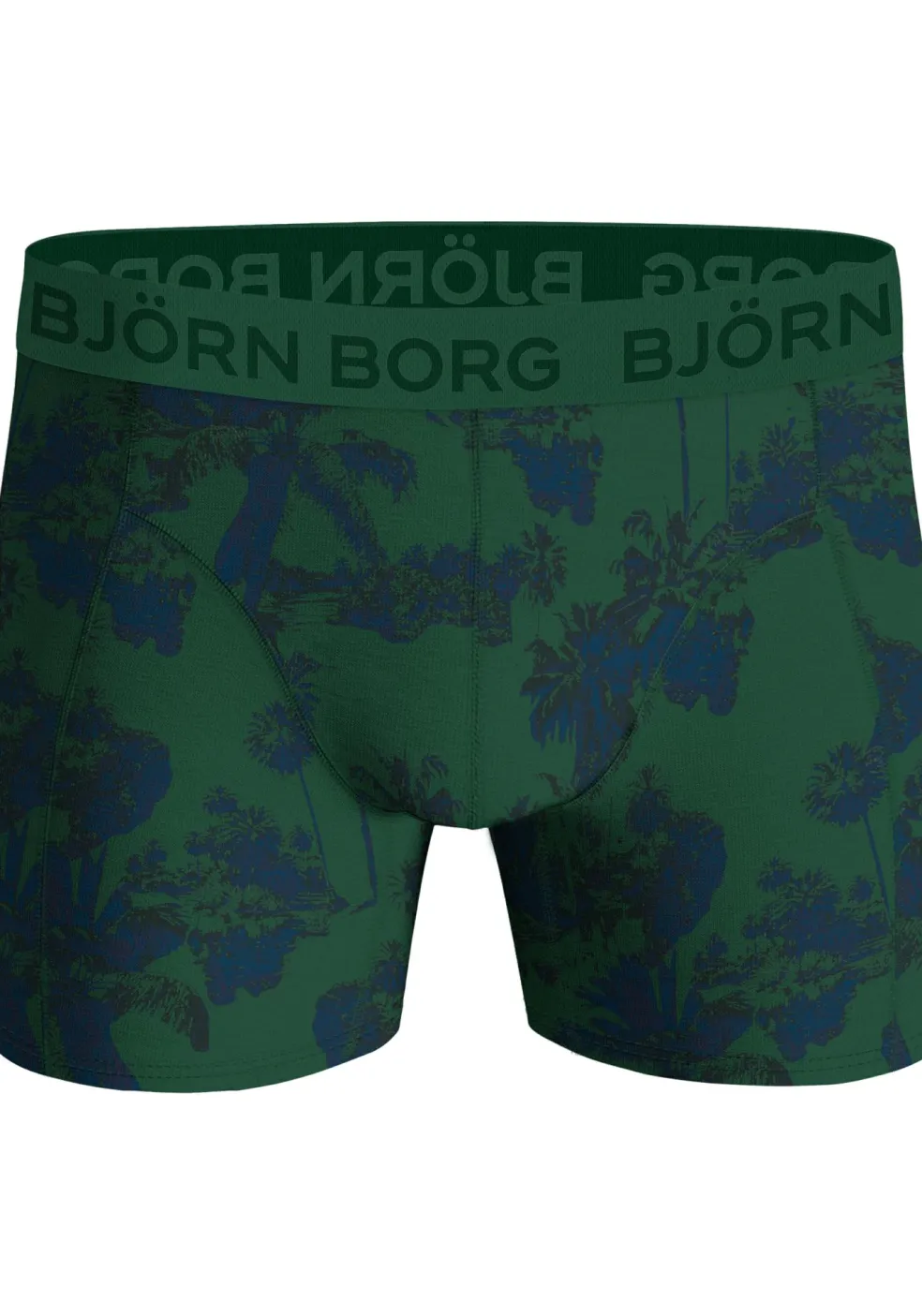 Bjorn Borg Cotton Stretch boxers, heren boxers normale lengte (3-pack), groen, zwart en groen met print