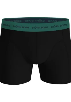 Bjorn Borg Cotton Stretch boxers, heren boxers normale lengte (5-pack), zwart, rood, groen, olijfgroen en groen met print