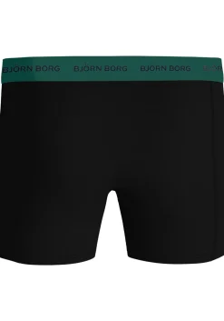 Bjorn Borg Cotton Stretch boxers, heren boxers normale lengte (5-pack), zwart, rood, groen, olijfgroen en groen met print