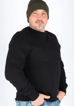 Bjorn Borg crew neck sweater, heren sweatshirt dik, zwart