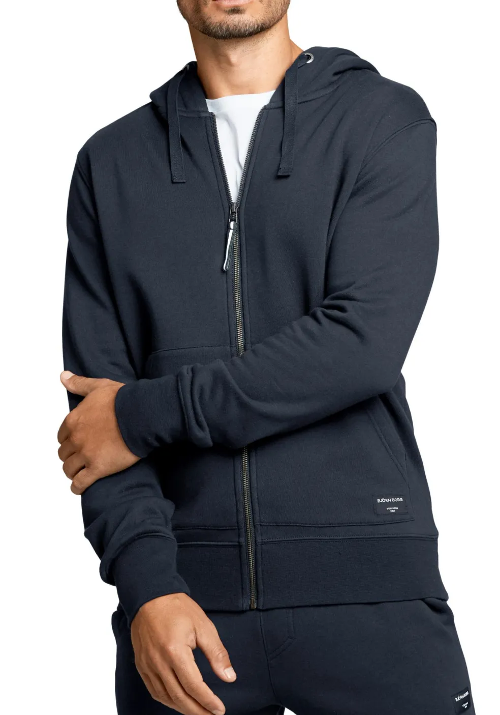 Bjorn Borg hoodie jacket, heren sweatvest dik, blauw