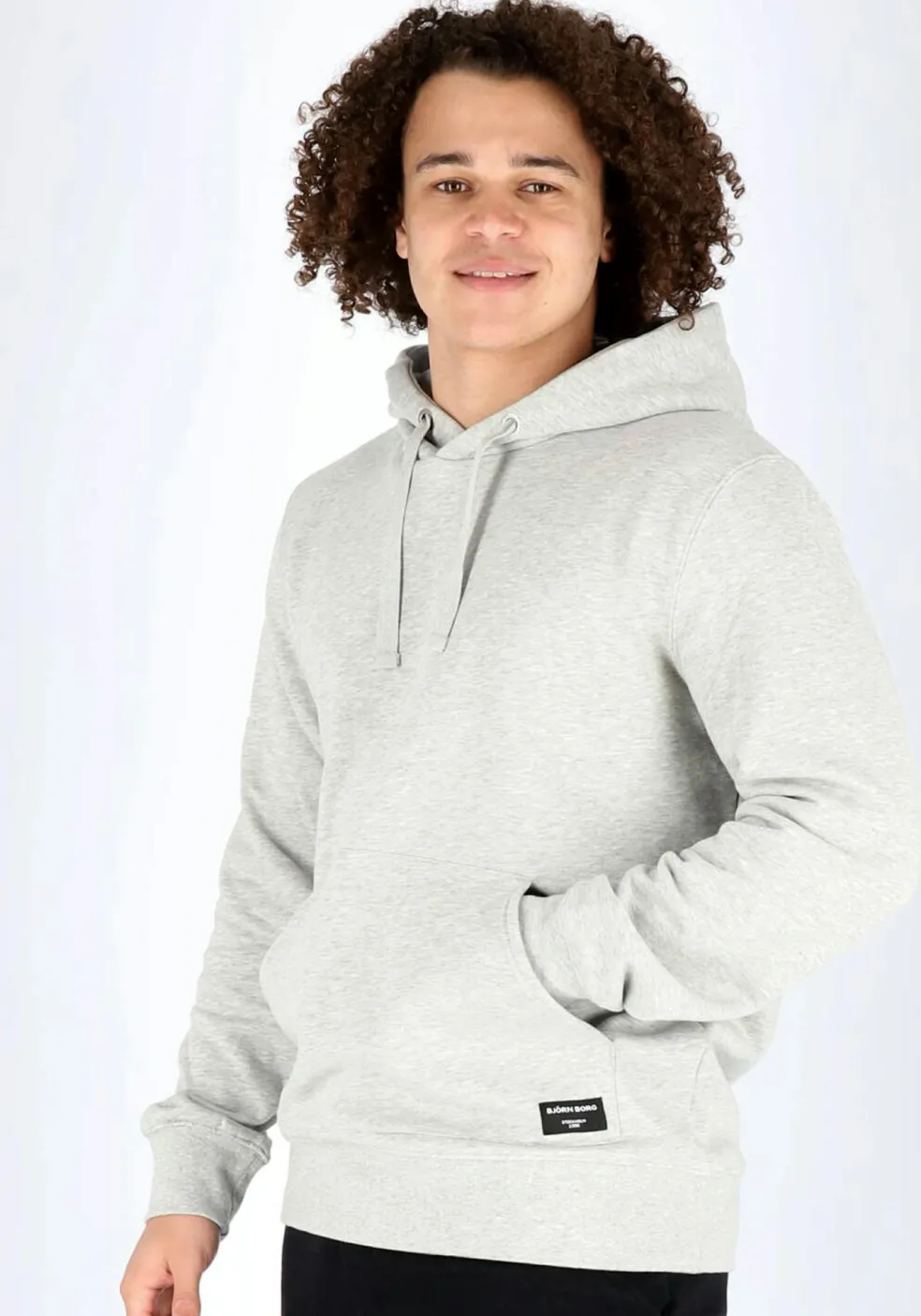 Bjorn Borg hoodie sweatshirt, heren trui met capuchon dik, lichtgrijs melange