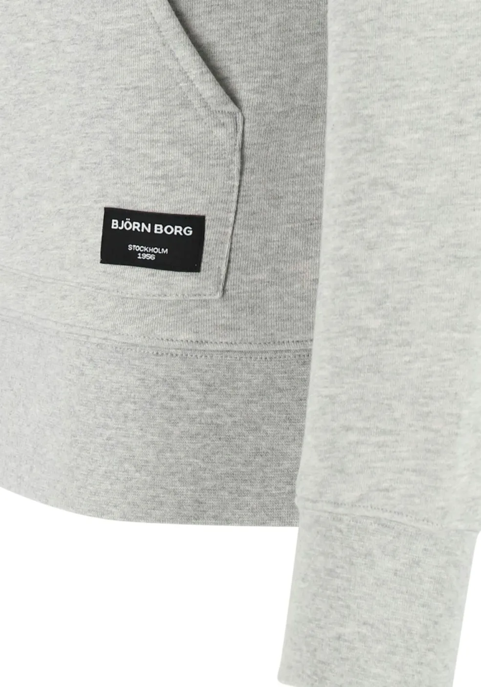 Bjorn Borg hoodie sweatshirt, heren trui met capuchon dik, lichtgrijs melange