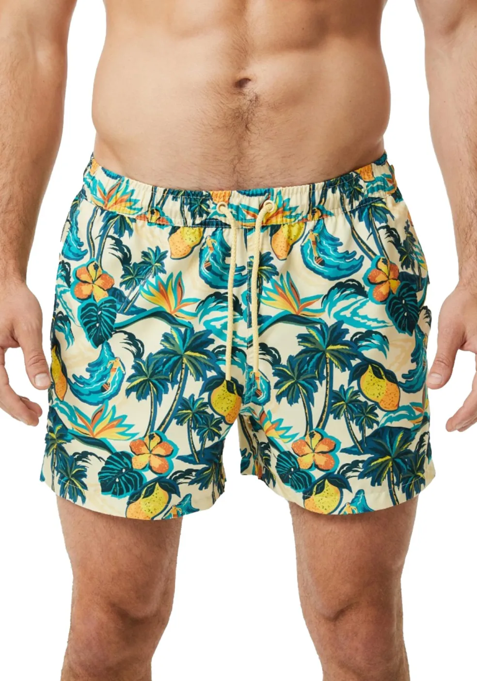 Bjorn Borg Print Swim Shorts, heren zwembroek, citroenen print