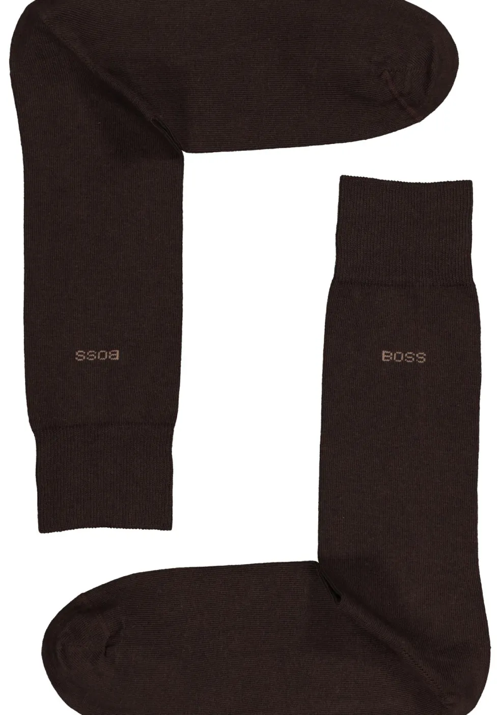 BOSS Cotton Uni (2-pack), herensokken katoen, donkerbruin