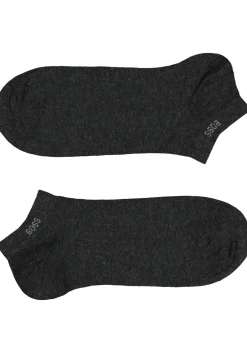 BOSS enkelsokken (2-pack), heren sneaker sokken katoen, antraciet grijs