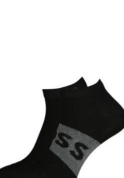 BOSS enkelsokken (2-pack), heren sneaker sokken katoen, zwart