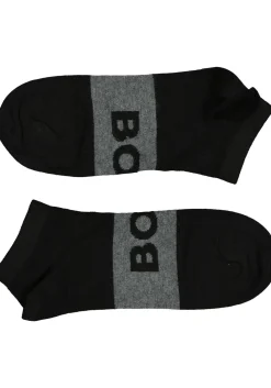 BOSS enkelsokken (2-pack), heren sneaker sokken katoen, zwart