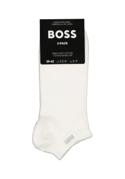BOSS enkelsokken (2-pack), heren sneaker sokken katoen, wit