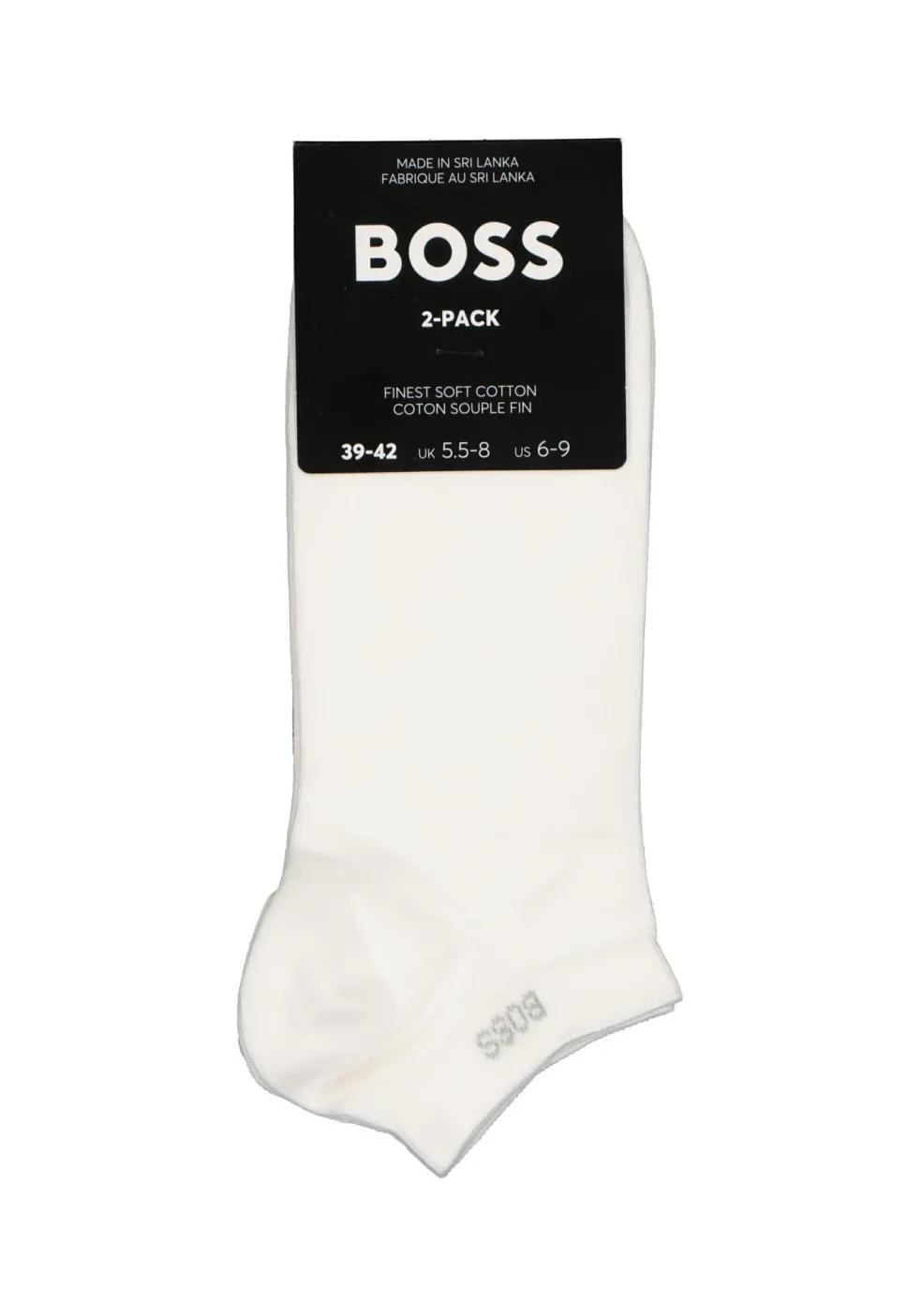BOSS enkelsokken (2-pack), heren sneaker sokken katoen, wit