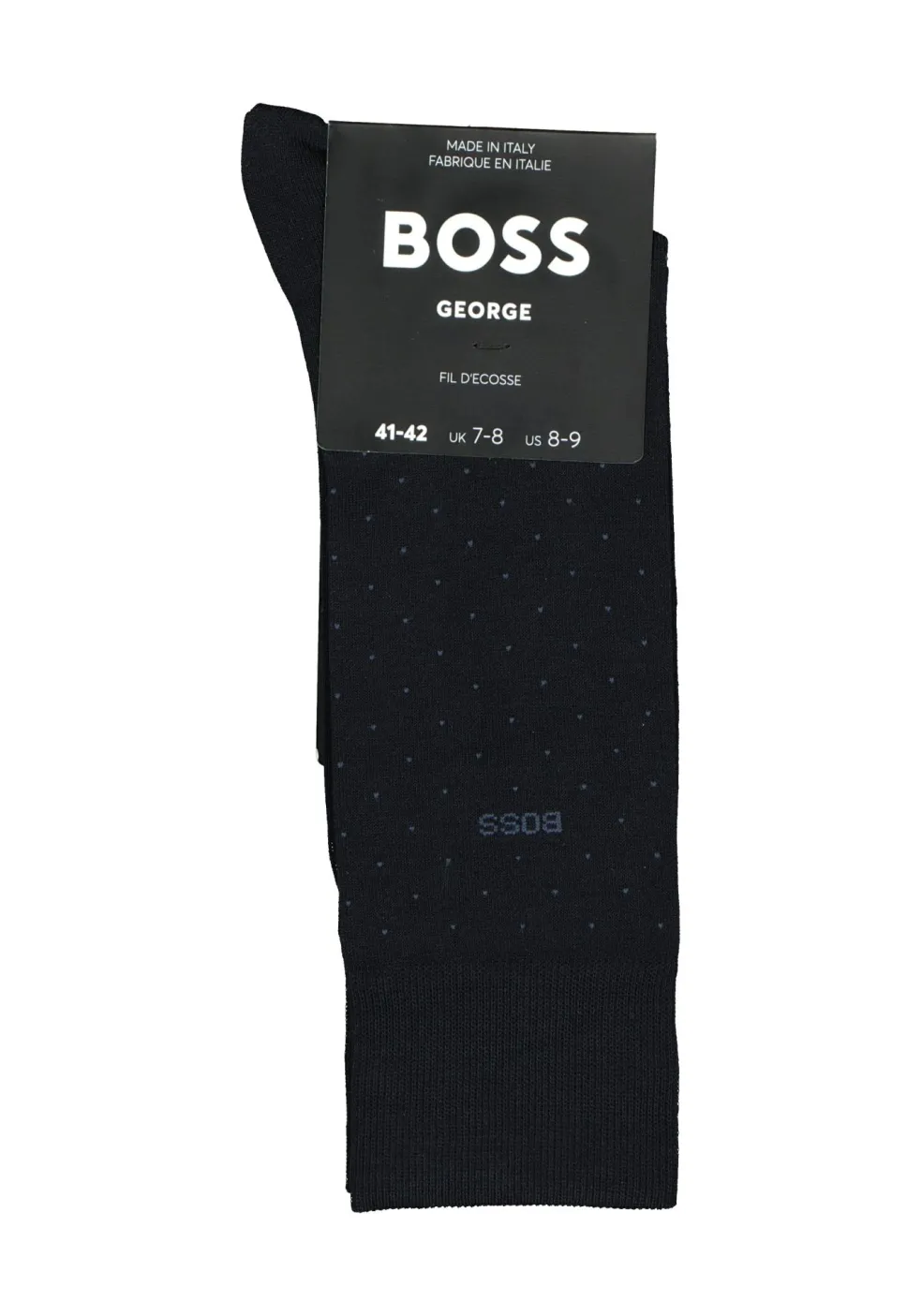 BOSS George Dots (1-pack), herensokken katoen, donkerblauw gestipt
