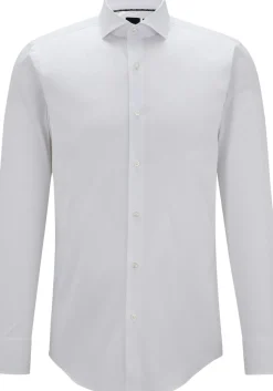 BOSS Hank slim fit overhemd, popeline, wit