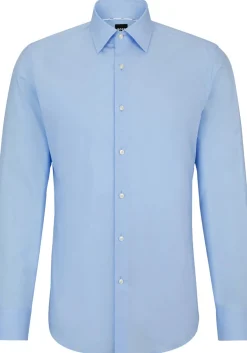 BOSS Hank-s slim fit overhemd, structuur, blauw