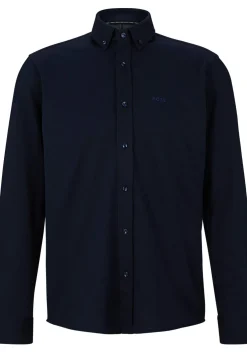 BOSS Joe regular fit overhemd, structuur, blauw
