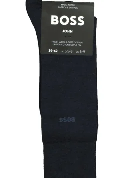 BOSS John uni (1-pack), herensokken wol met katoen, donkerblauw