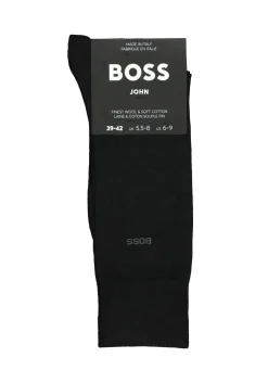 BOSS John uni (1-pack), herensokken wol met katoen, zwart