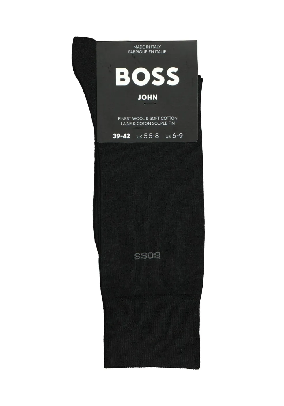 BOSS John uni (1-pack), herensokken wol met katoen, zwart