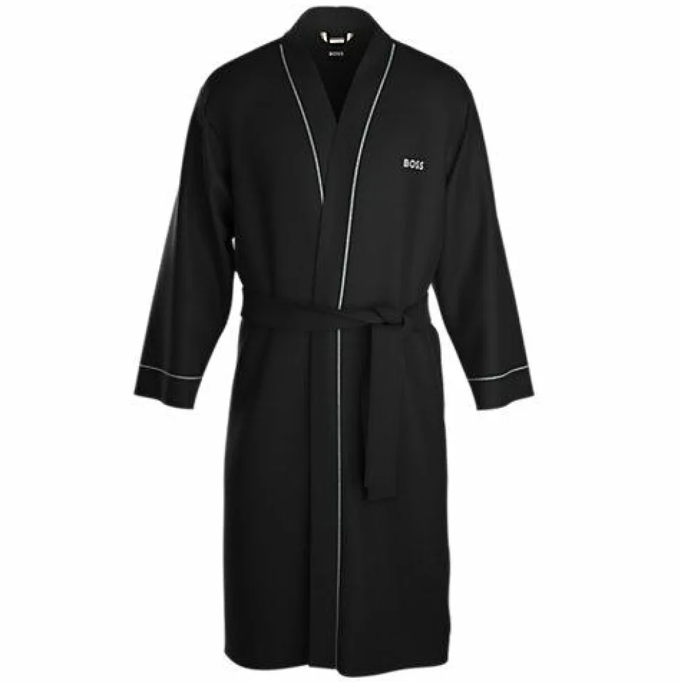 BOSS Kimono, heren ochtendjas (dun), zwart
