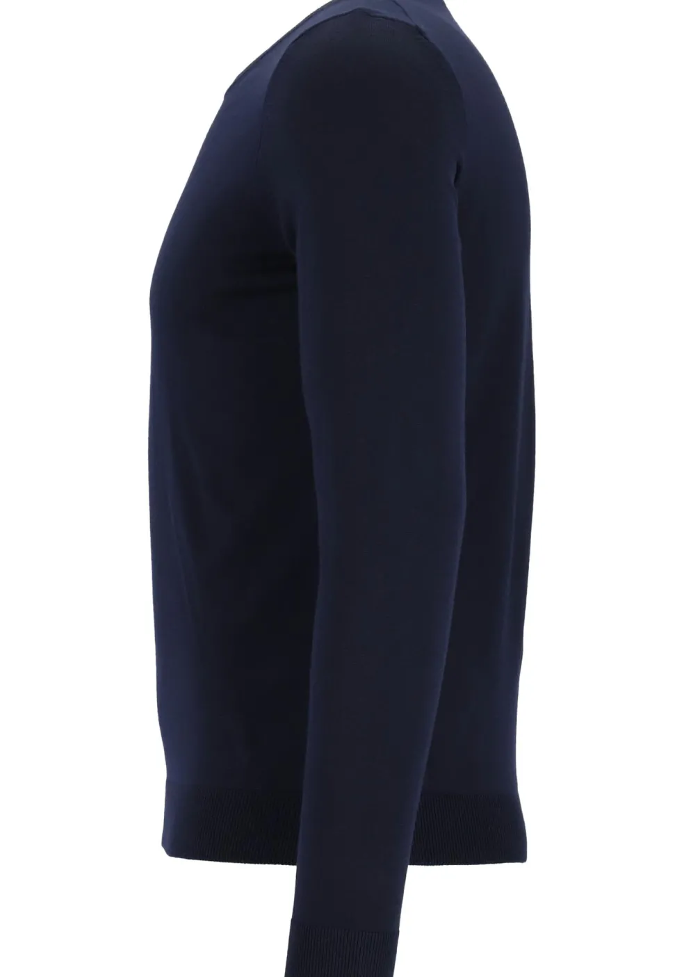 BOSS Leno heren trui wol, slim fit met O-hals, donkerblauw