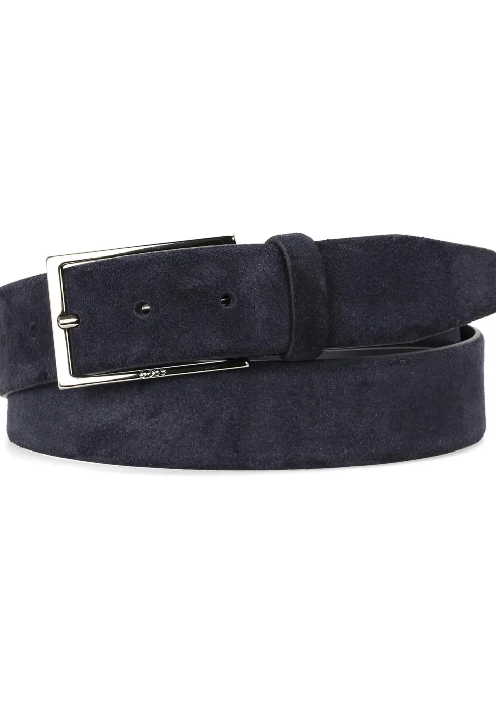 BOSS leren heren riem, donkerblauw