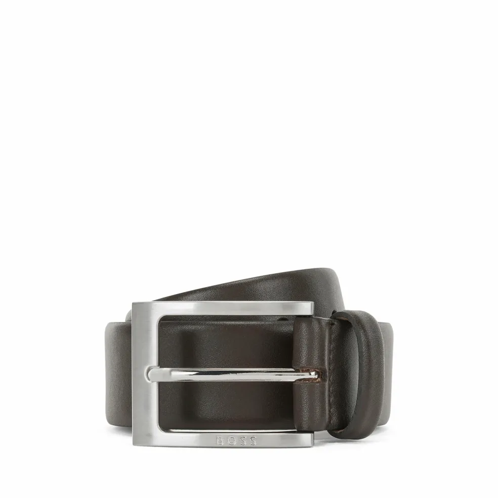 BOSS leren heren riem, donkerbruin