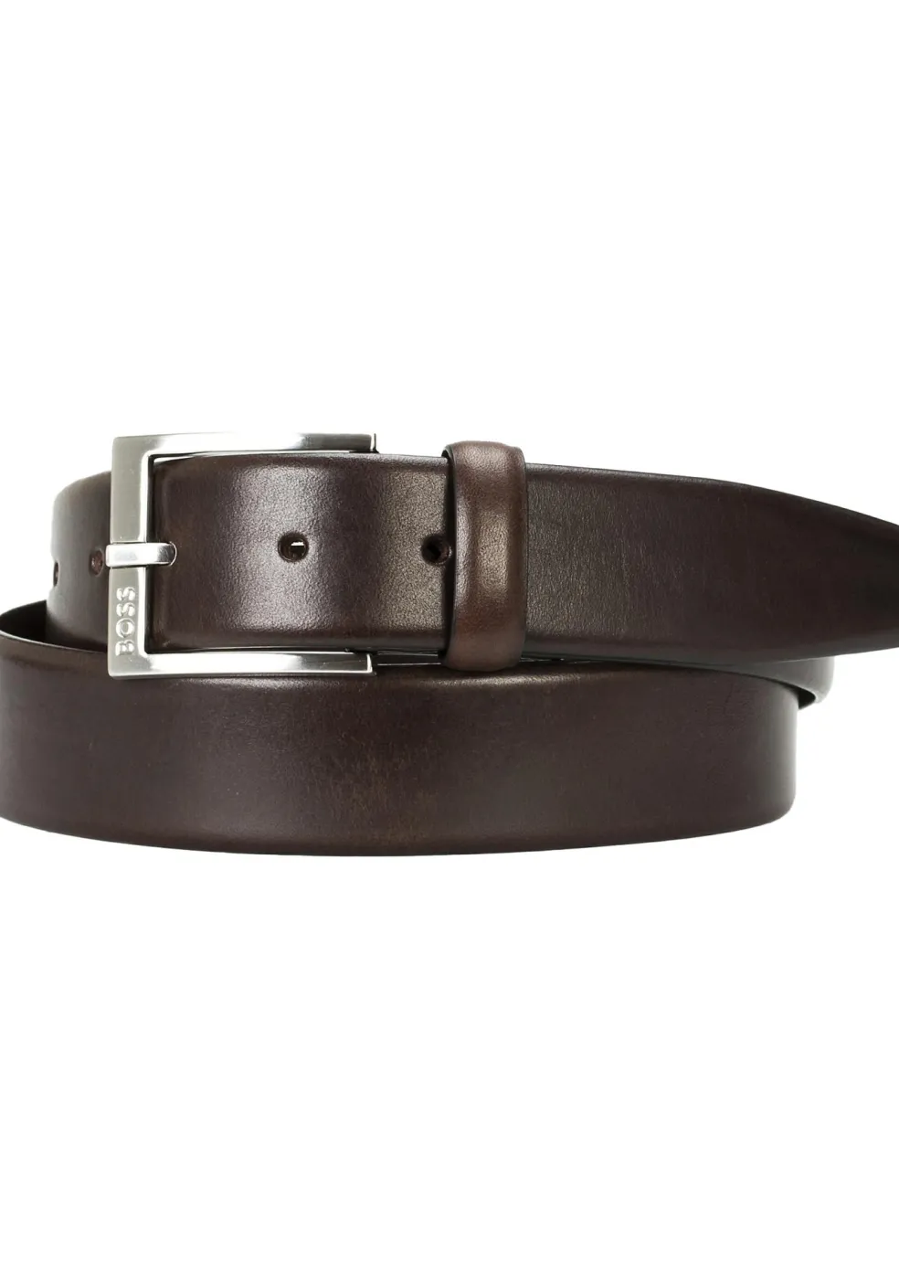 BOSS leren heren riem, donkerbruin