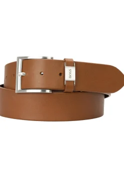 BOSS leren heren riem, middenbruin