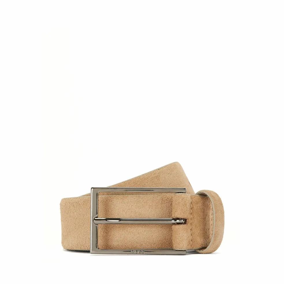 BOSS leren heren riem, middenbruin