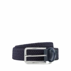 BOSS leren heren riem, navy blauw