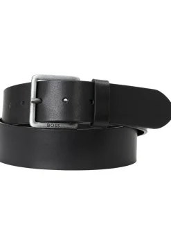 BOSS leren heren riem, zwart