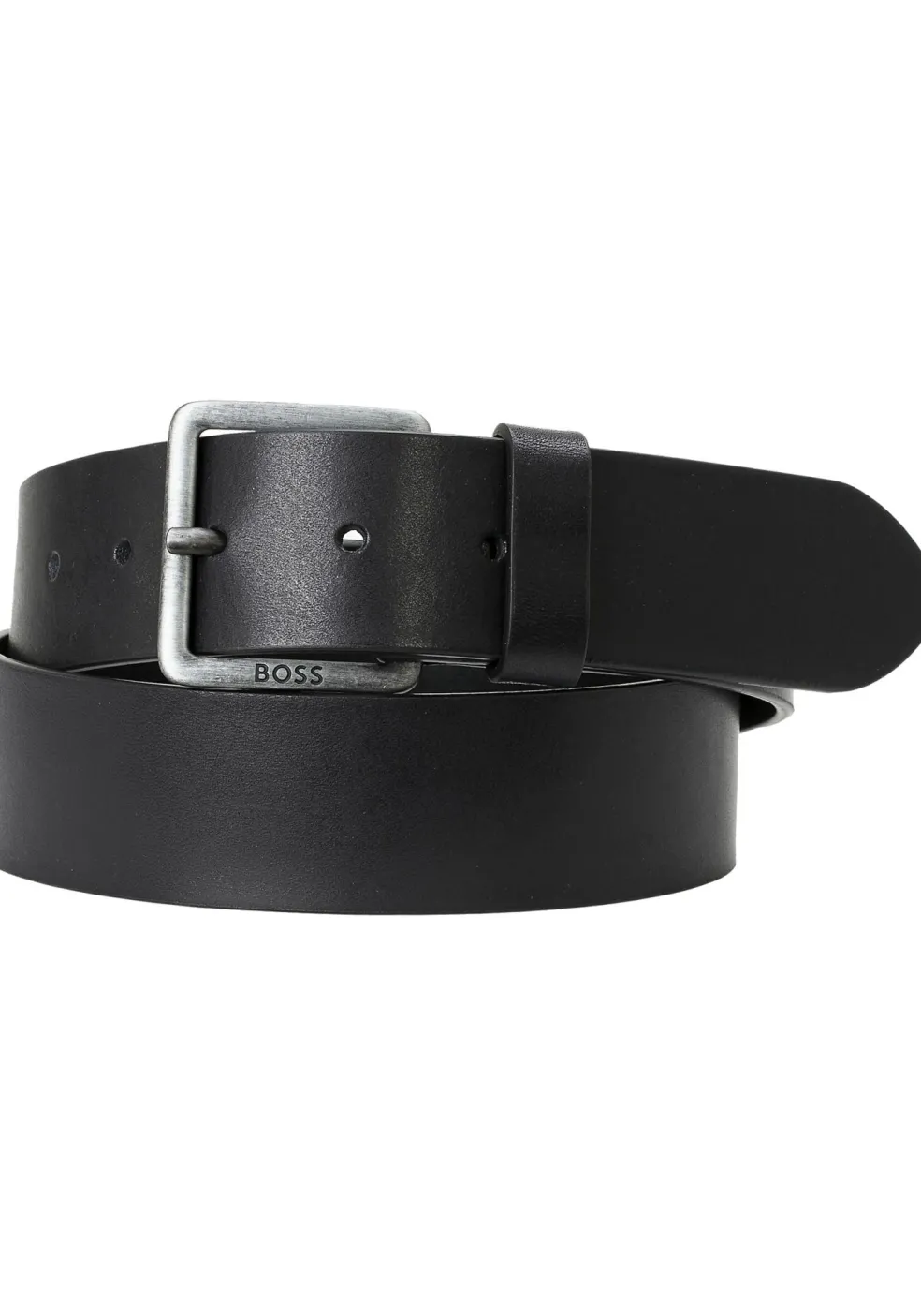 BOSS leren heren riem, zwart