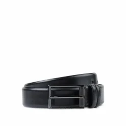 BOSS leren heren riem, zwart